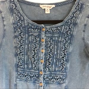 Lucky Brand Blue Thermal Top Sz M